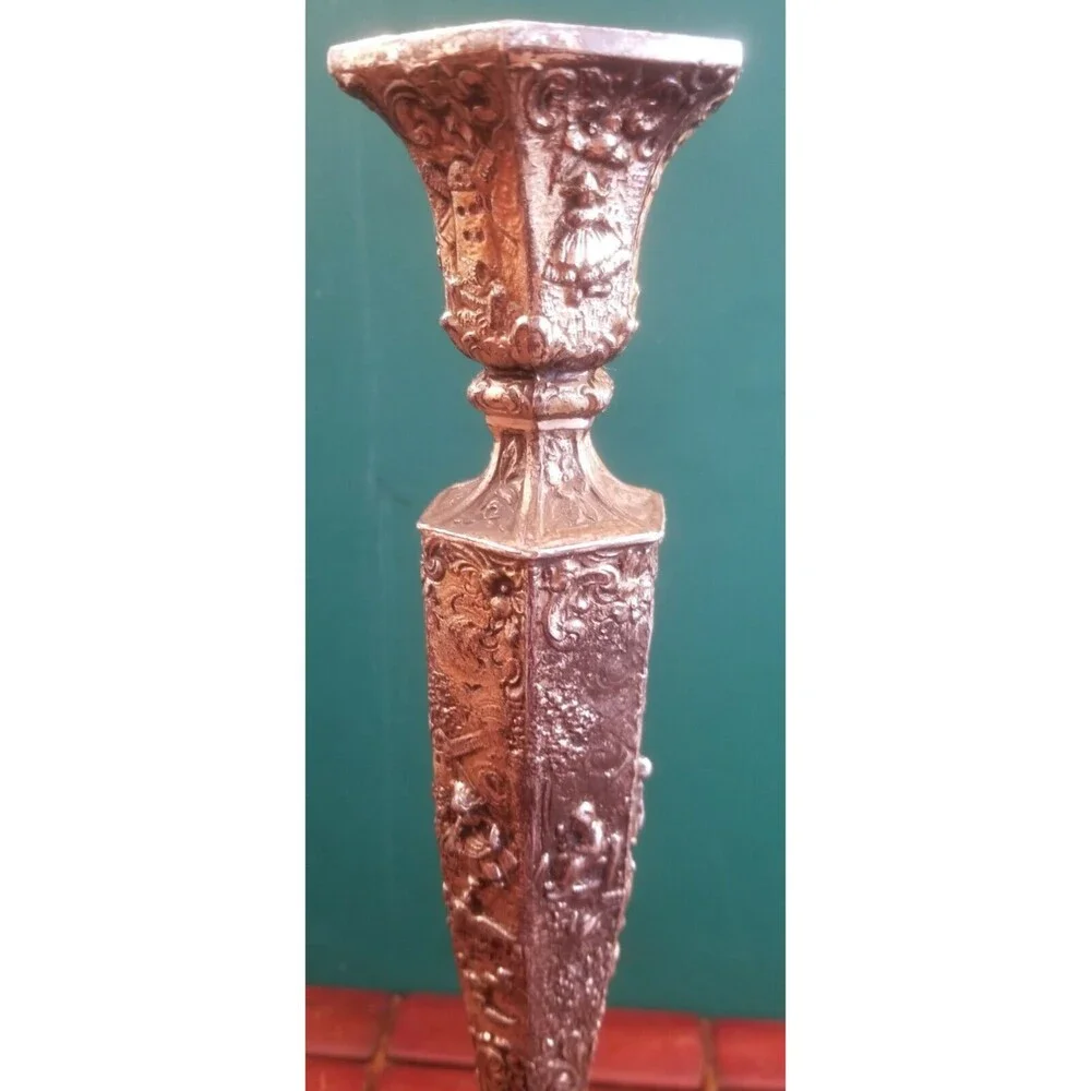Vintage Weidlich Brothers Silverplate Dutch Windmills Candle Holder Candlestick
